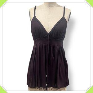 AQUA Babydoll  Tunic Top with Braided Straps - Size M